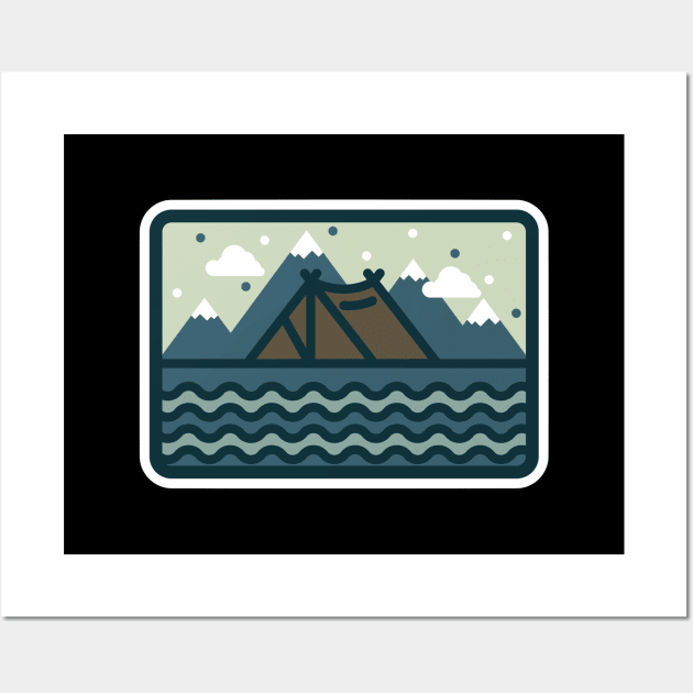 Camp Mountain Beach View Wall Art by quilimo